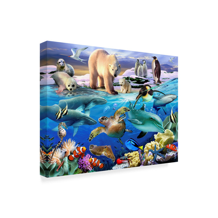 Trademark Art Arctic Animal Scene On Canvas by Howard Robinson Print